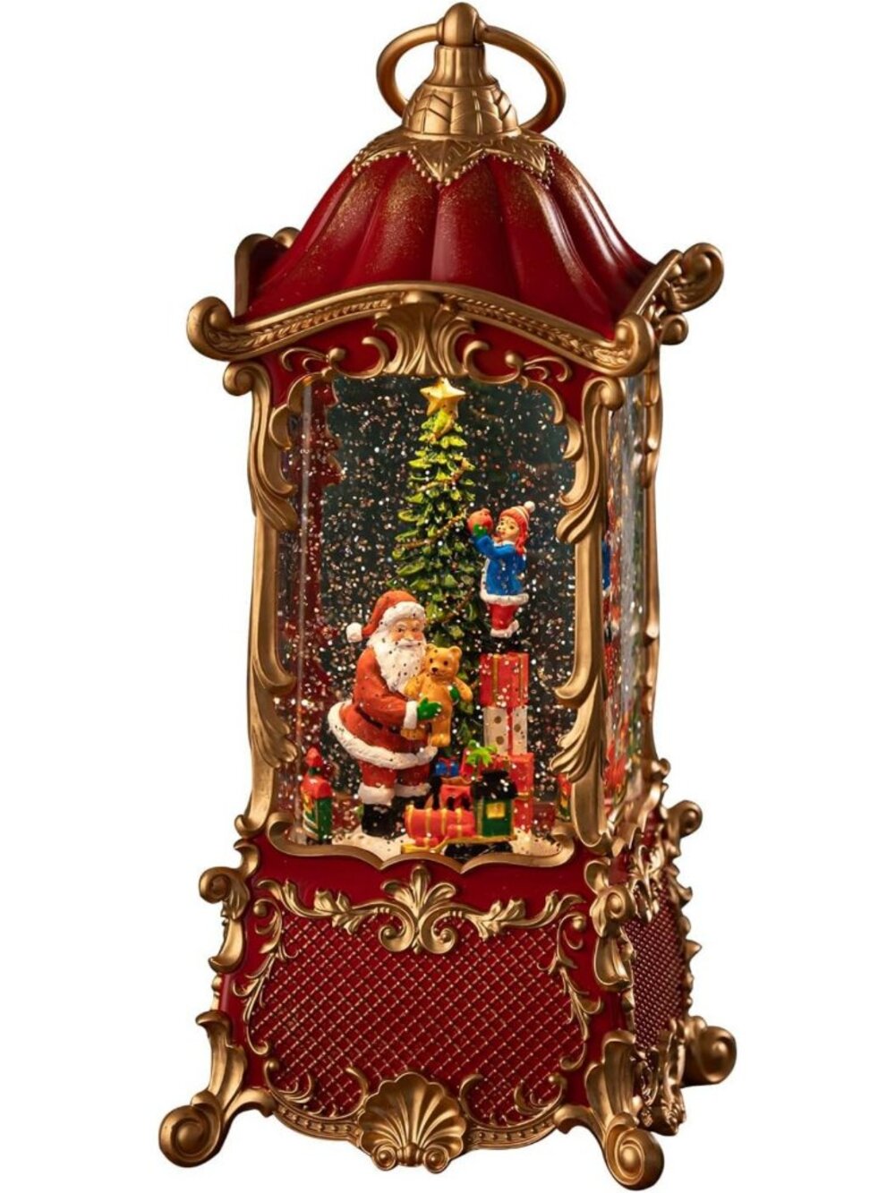 Santa Claus Christmas Snow Globes Lantern, Rotating Shatterproof Music Box